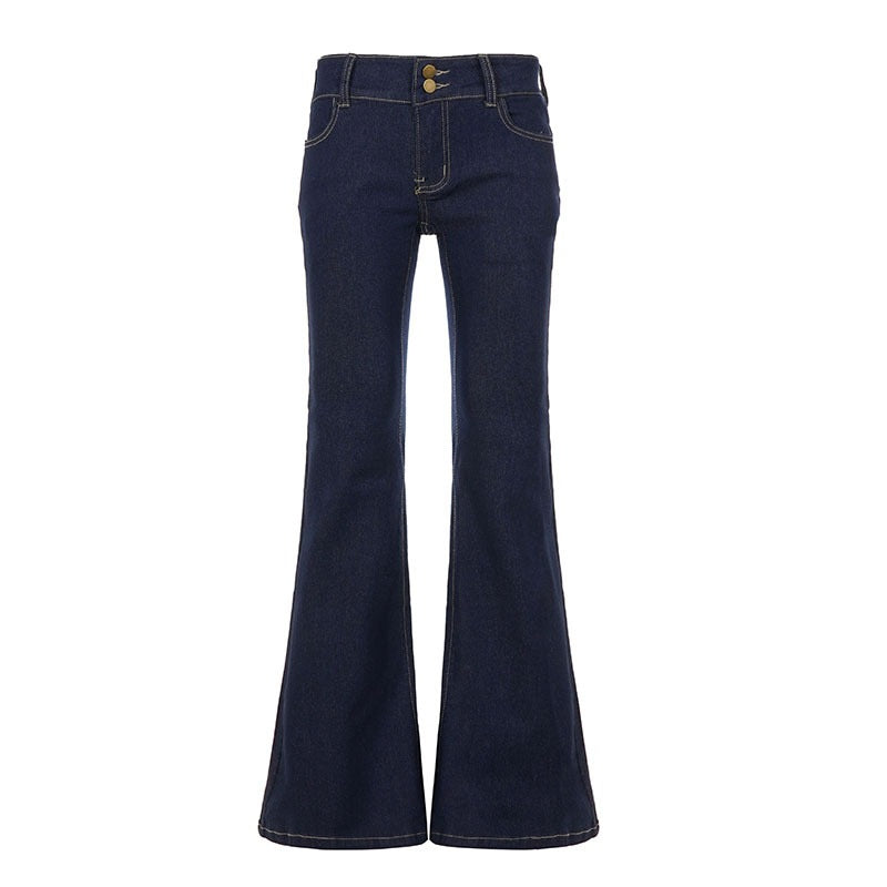 Damen Bootcut Jeans mit hohem Taillenbund und eleganter Nahtführung Drune