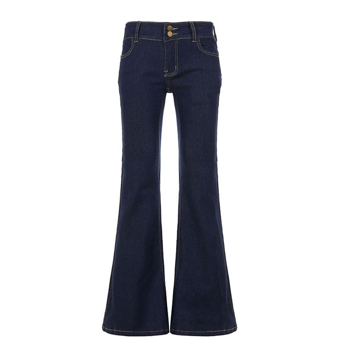 Damen Bootcut Jeans mit hohem Taillenbund und eleganter Nahtführung Drune