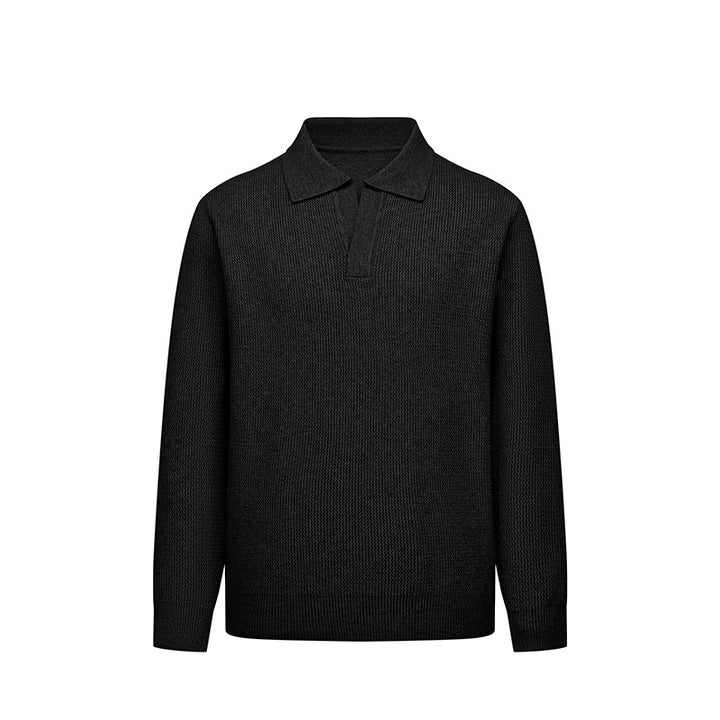 Herren Modisches Langarm Strickpolo Drune