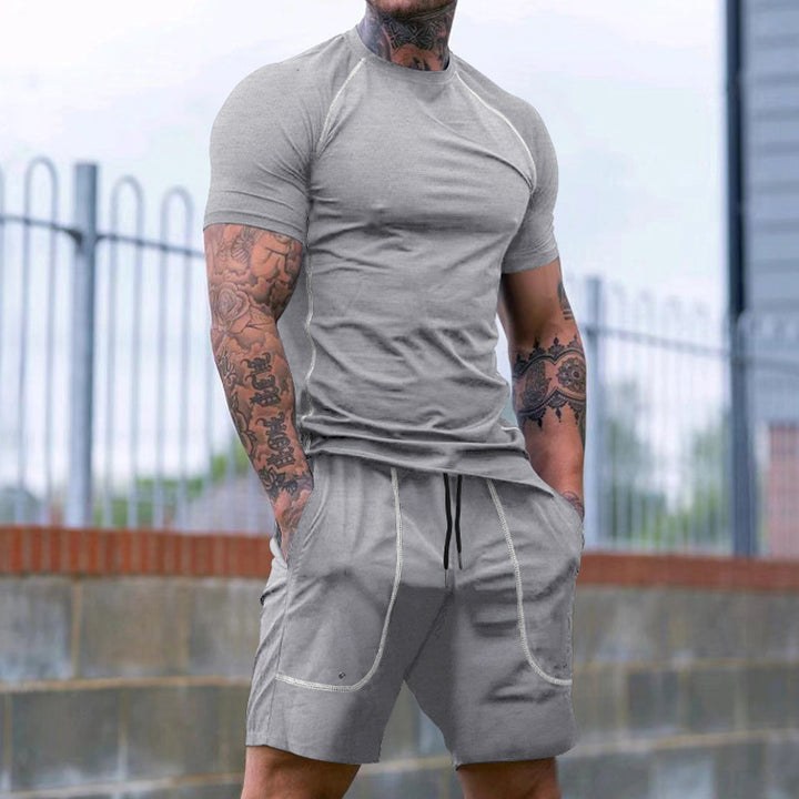 Herren Sportliches Kurzarm-Set aus atmungsaktivem Funktionsmaterial mit elastischem Bund Drune