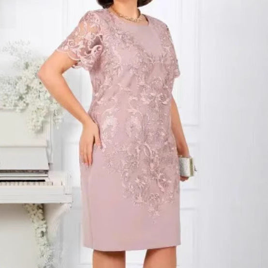 Damen Elegantes Kleid mit floraler Spitze Drune
