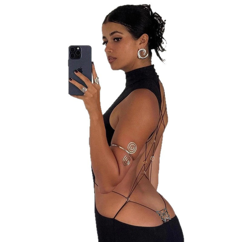Damen Spitzen-Brautoberteil mit zarten Schmetterlings-Applikationen Drune