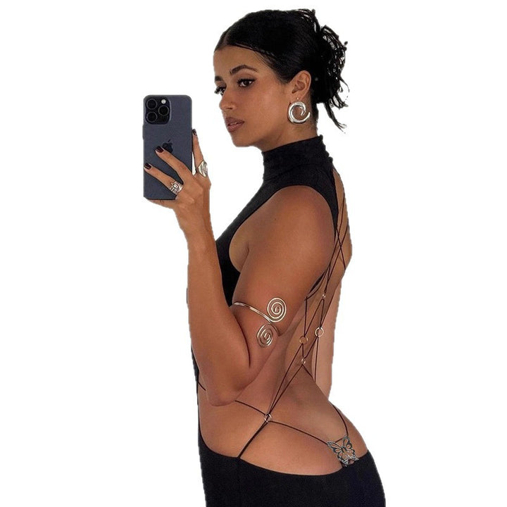 Damen Spitzen-Brautoberteil mit zarten Schmetterlings-Applikationen Drune