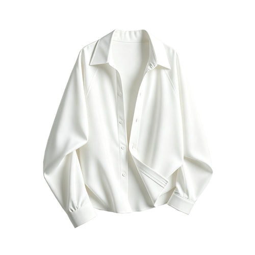Damen Oversize-Blusenshirt aus fließendem Stretch mit Hemdkragen Drune