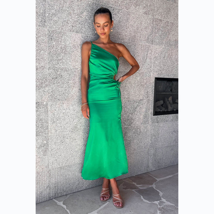Damen Asymmetrisches Cocktailkleid mit elegantem Seitenschlitz und verzierter Taille Drune