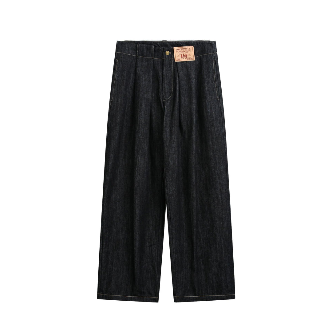 Damen Hochtaillierte Denim‑Culotte im Workwear‑Look mit weitem Bein und verdeckten Eingrifftaschen Drune