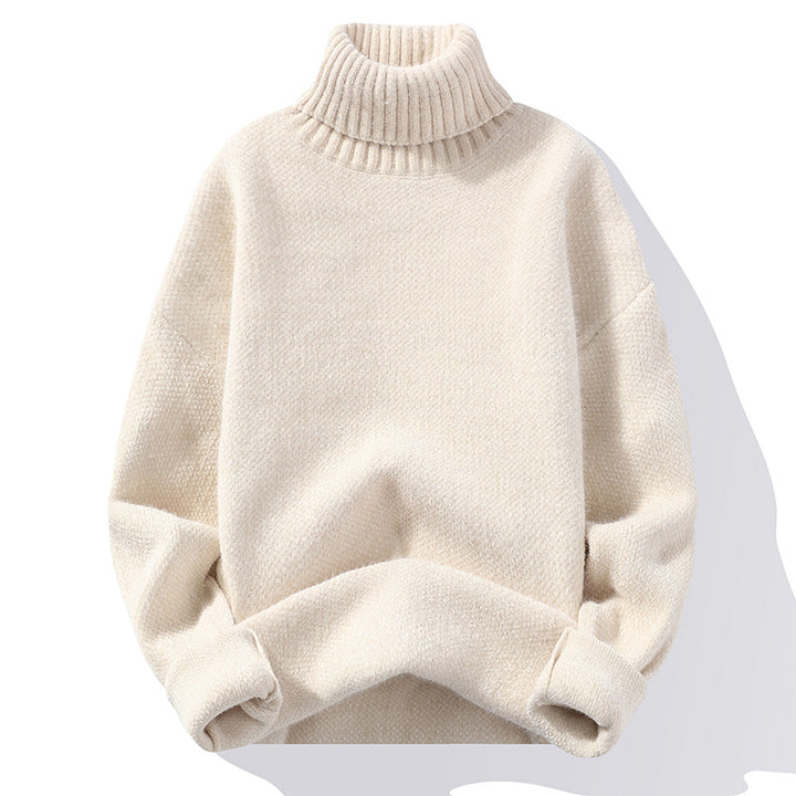 Herren Rollkragenpullover aus Bouclé-Feinstrick mit gerippten Bündchen Drune