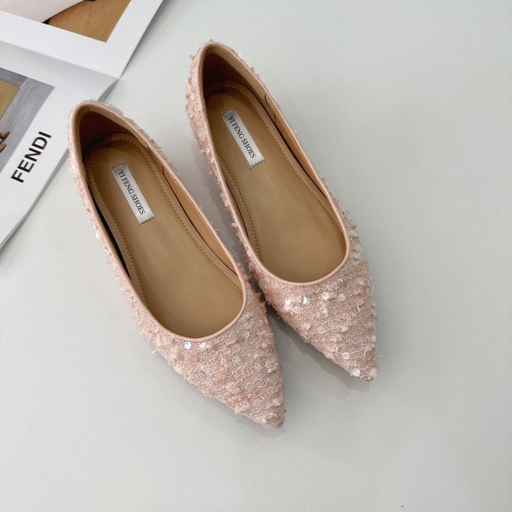 Damen elegante Spangen-Ballerinas mit funkelndem Pailletten-Akzent Drune