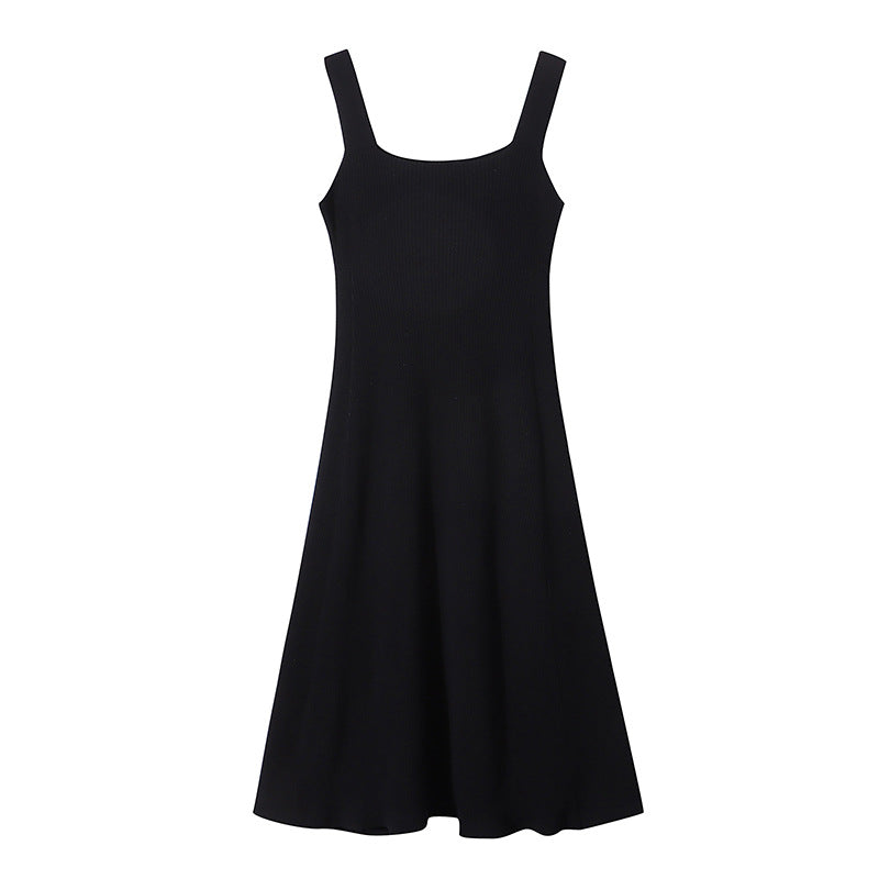 Damen Midi-Kleid mit stilvollem Quadrat-Ausschnitt und fließendem Schnitt Drune