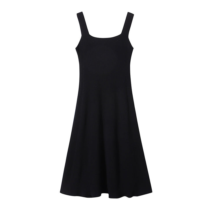 Damen Midi-Kleid mit stilvollem Quadrat-Ausschnitt und fließendem Schnitt Drune