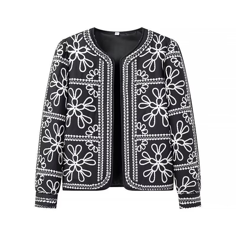 Damen modische Blumenjacke mit elegantem Schnit Drune