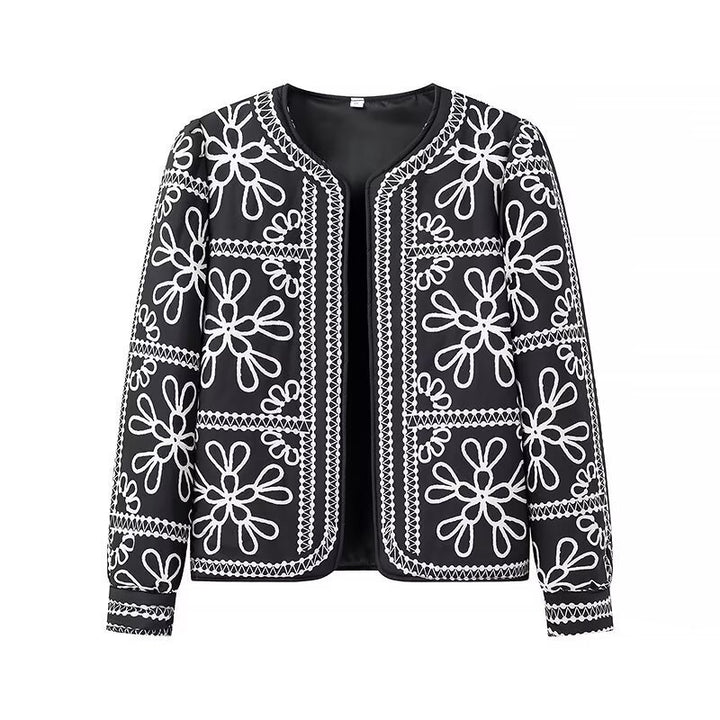 Damen modische Blumenjacke mit elegantem Schnit Drune