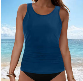 Damen Tankini-Oberteil mit Raffung Drune