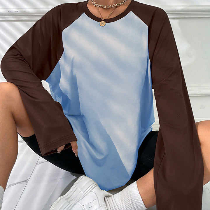 Damen oversized Raglan-Langarmshirt mit weitem Glockenärmel lässiger Silhouette und sportiver Crew-Neck Drune