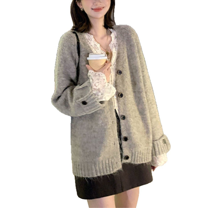 Damen Weicher Grobstrick Cardigan Drune