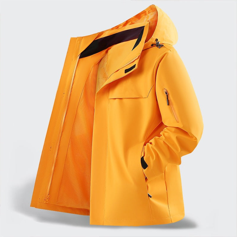 Herren Leichte wasserabweisende Kapuzen-Softshell-Übergangsjacke mit Meshfutter & Utility-Taschen Drune