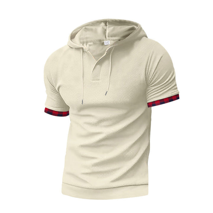 Herren modernes Kapuzenshirt mit strukturiertem Design und kontrastierenden Ärmeln Drune