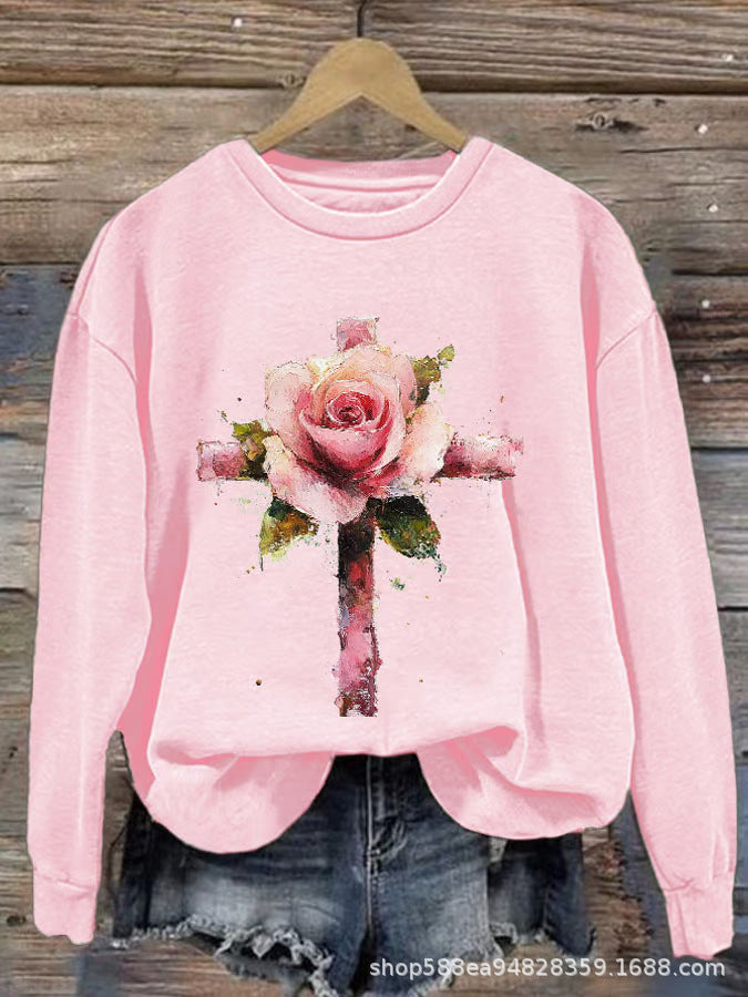 Damen Gemütlicher Pullover mit Herzmotiv Drune