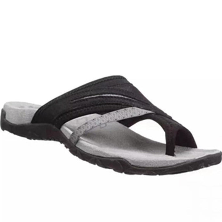 Damen Zehentrenner Sandalen mit anatomischer Fußbettung und rutschfester Sohle Drune