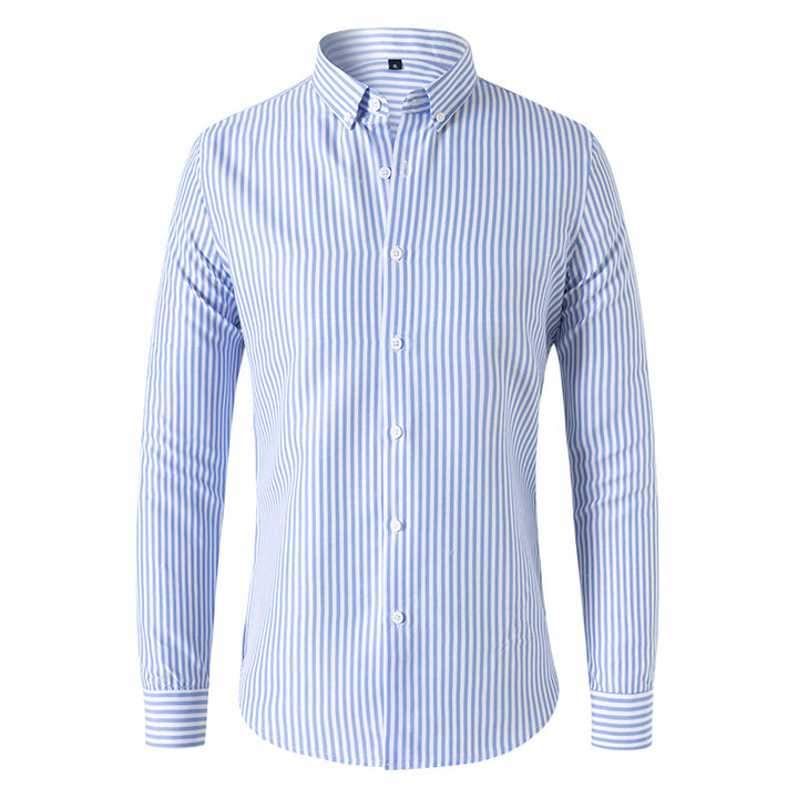 Herren Gestreiftes Slim‑Fit Hemd mit Button‑Down‑Kragen und taillierter Silhouette Drune