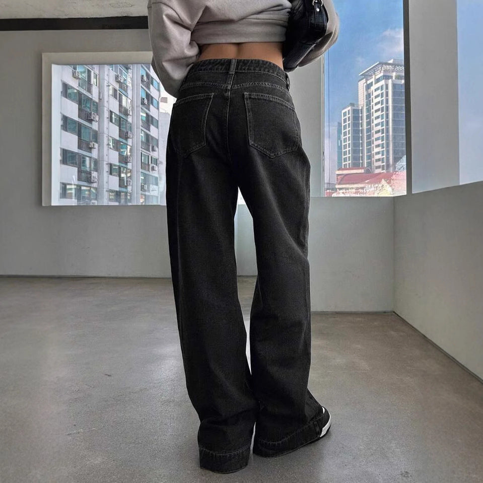 Damen Weite Jeanshose im modernem Schnitt mit elegantem Design Drune