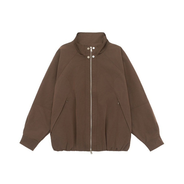 Damen Leichte Raglan-Bomberjacke mit Stehkragen und elastischem Saum Drune