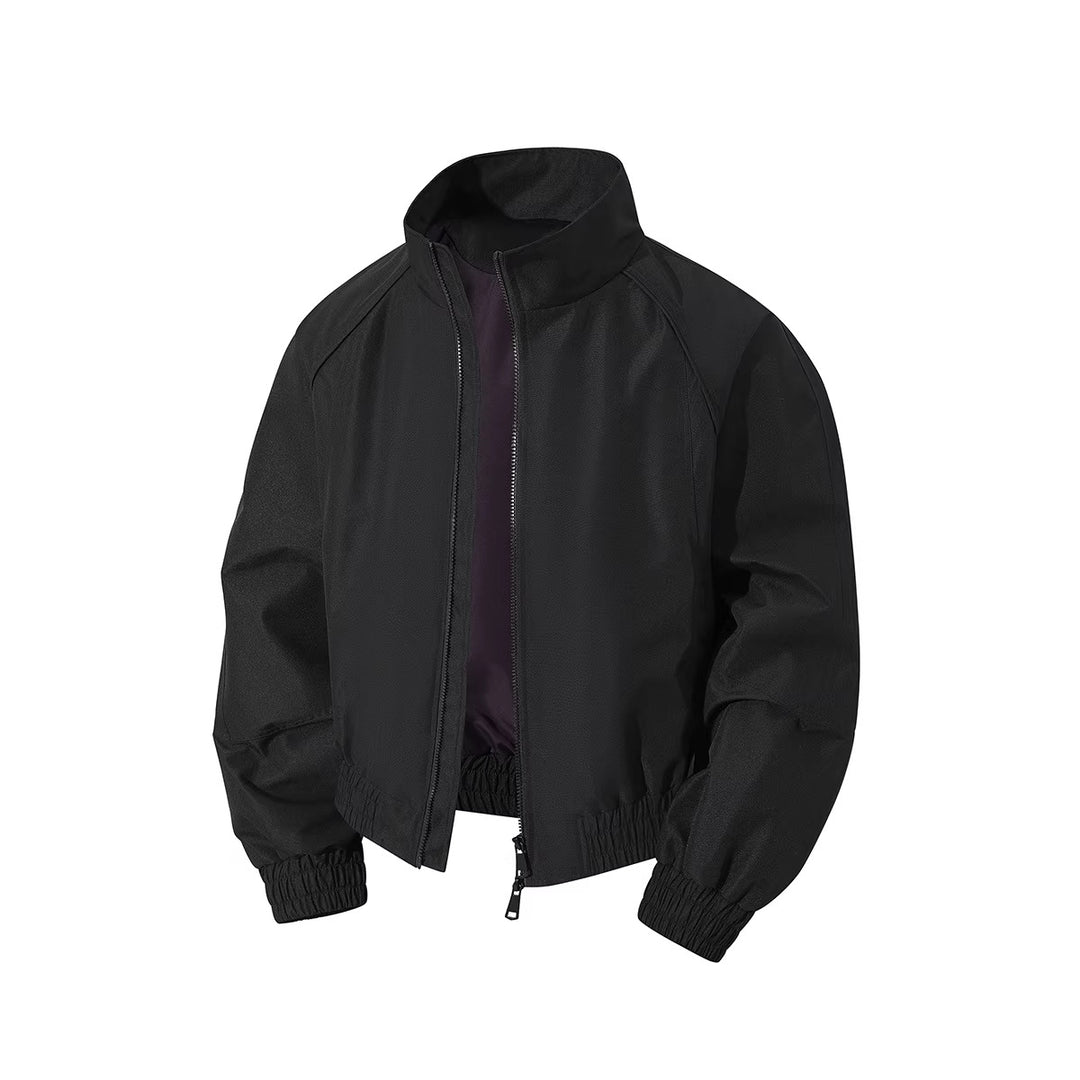 Herren leichter Windblouson mit hochgeschlossenem Kragen, zweiwege-reißverschluss und elastischem Kordelbund Drune