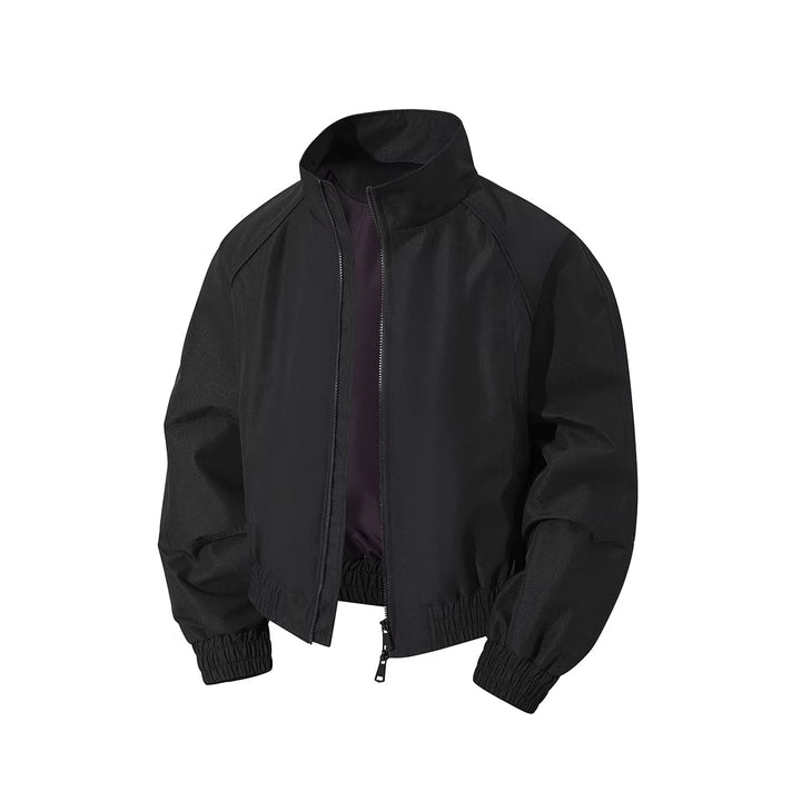Herren leichter Windblouson mit hochgeschlossenem Kragen, zweiwege-reißverschluss und elastischem Kordelbund Drune
