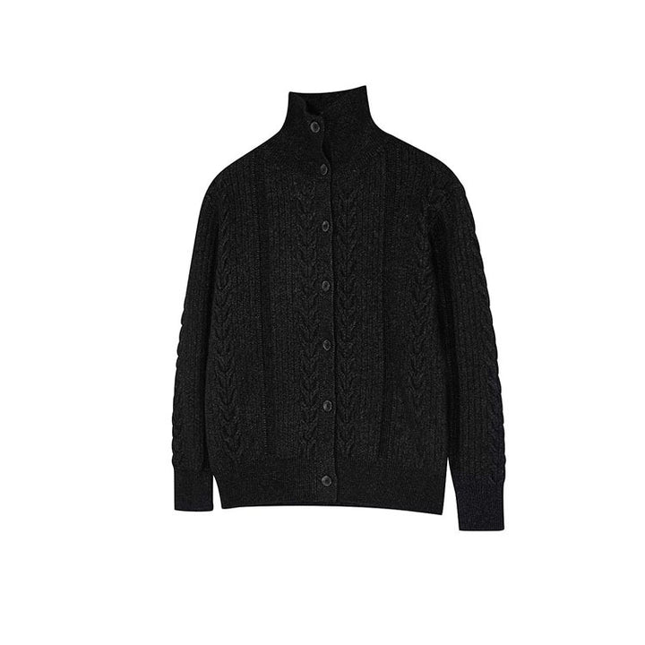 Herren Hochwertiger Strick-Cardigan mit Stehkragen Drune