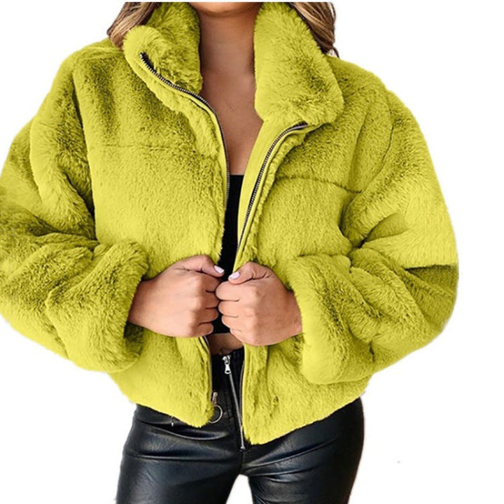 Drune | Damen Oversized Mittelgroße Jacke Kunstfell