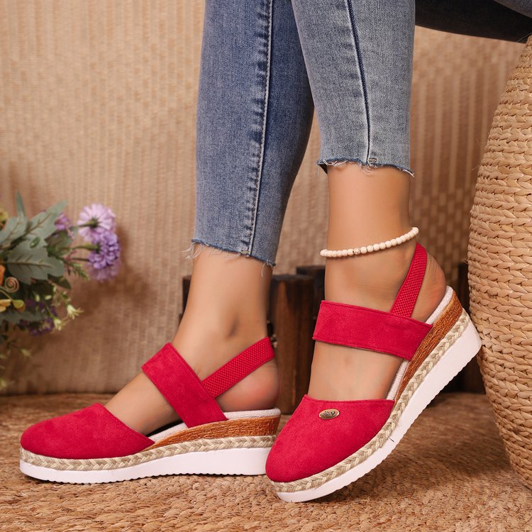 Damen Keil-Slingback Espadrille mit gepolstertem Komfortfußbett Drune