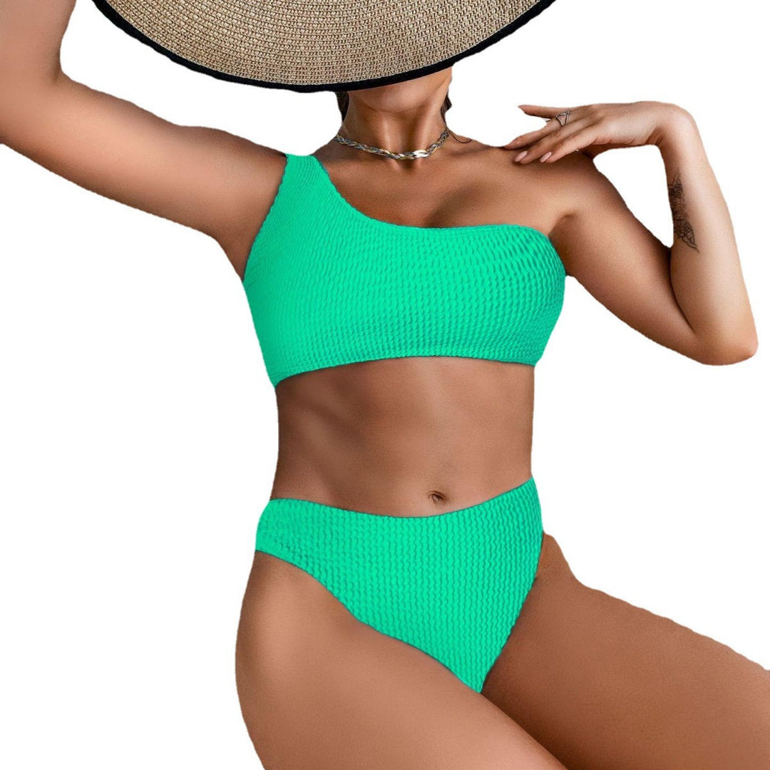 Damen Asymmetrischer Bikini mit Rippstruktur Drune