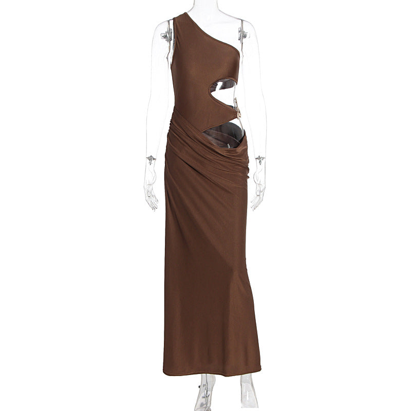 Damen Körperbetontes Maxikleid mit asymmetrischem Schnitt und exklusiven Cut-Out-Details Drune