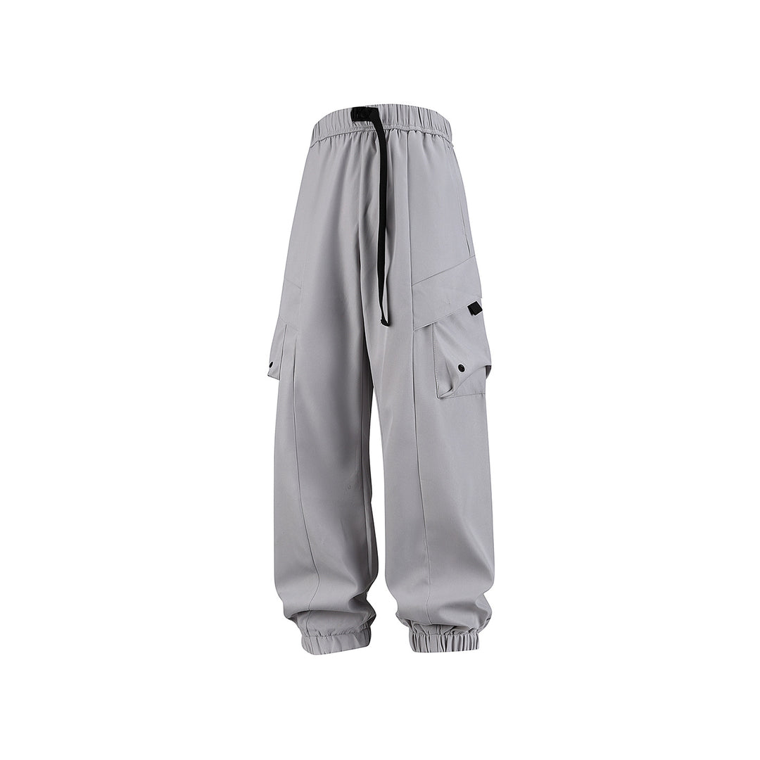 Herren Weite Cargo-Joggerhose mit elastischem Tunnelzugbund, Mehrfachklappentaschen und gerippten Knöcheln Drune