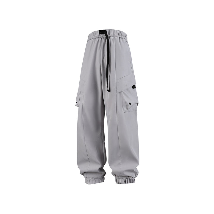 Herren Weite Cargo-Joggerhose mit elastischem Tunnelzugbund, Mehrfachklappentaschen und gerippten Knöcheln Drune