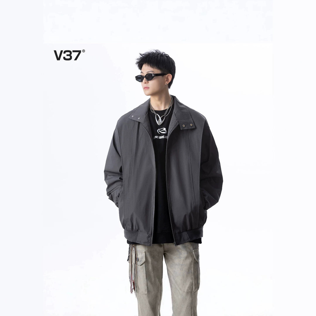 Herren Urbane Utility-Jacke mit hohem Kragen Drune
