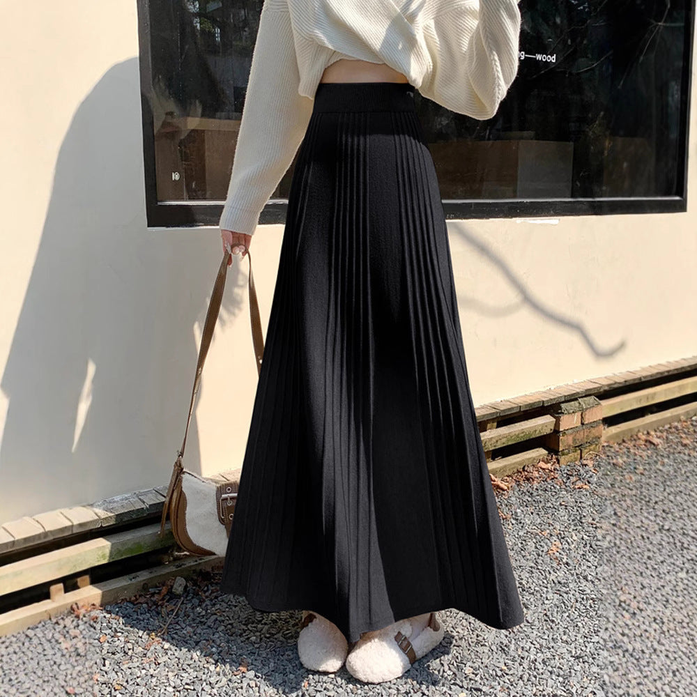 Damen Plissierter Maxirock mit hohem Bund Drune 1787632235