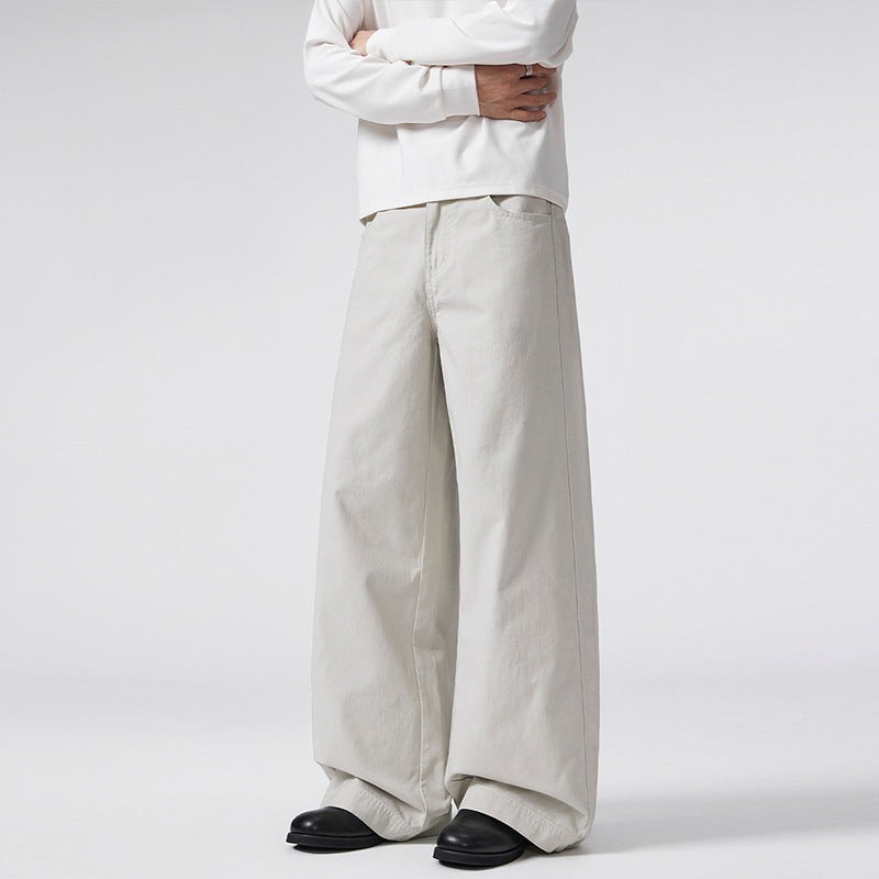 Damen Hochgeschnittene Extraweite Palazzo-Hose aus Baumwoll‑Twill mit bodenlanger Silhouette Drune