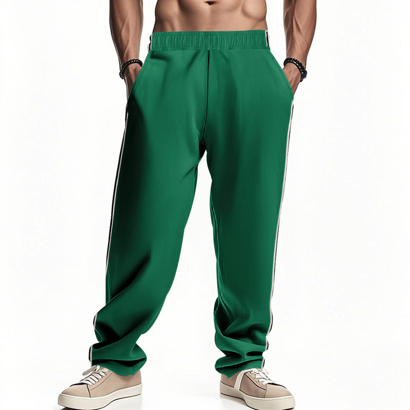 Herren nan lockere Sweat-Jogginghose mit elastischem Bund, seitlichen Doppelstreifen und weichem Baumwollmix Drune