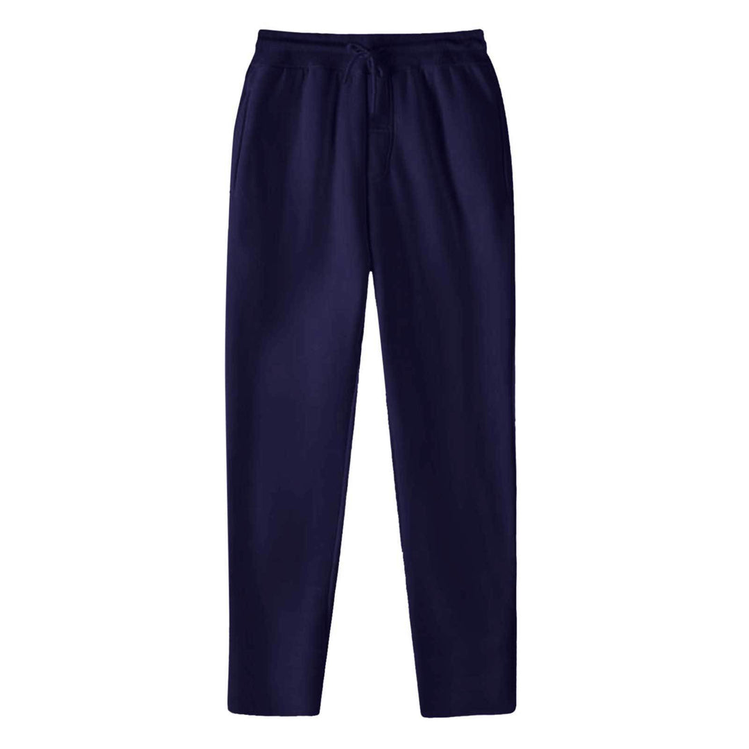 Herren nan geradlinige Sweatpants aus melierter Baumwollmischung mit elastischem Bund Kordelzug und Seitentaschen Drune