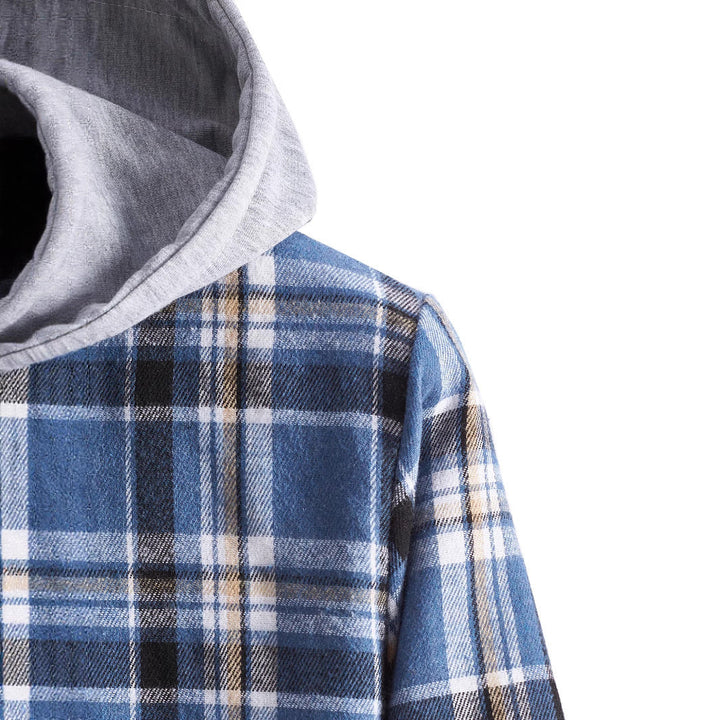 Herren Flanellhemd mit integrierter Kapuze Drune