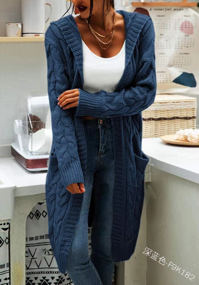 Damen Grobstrick Cardigan mit seitlichen Taschen und strukturiertem Zopfdesign Drune