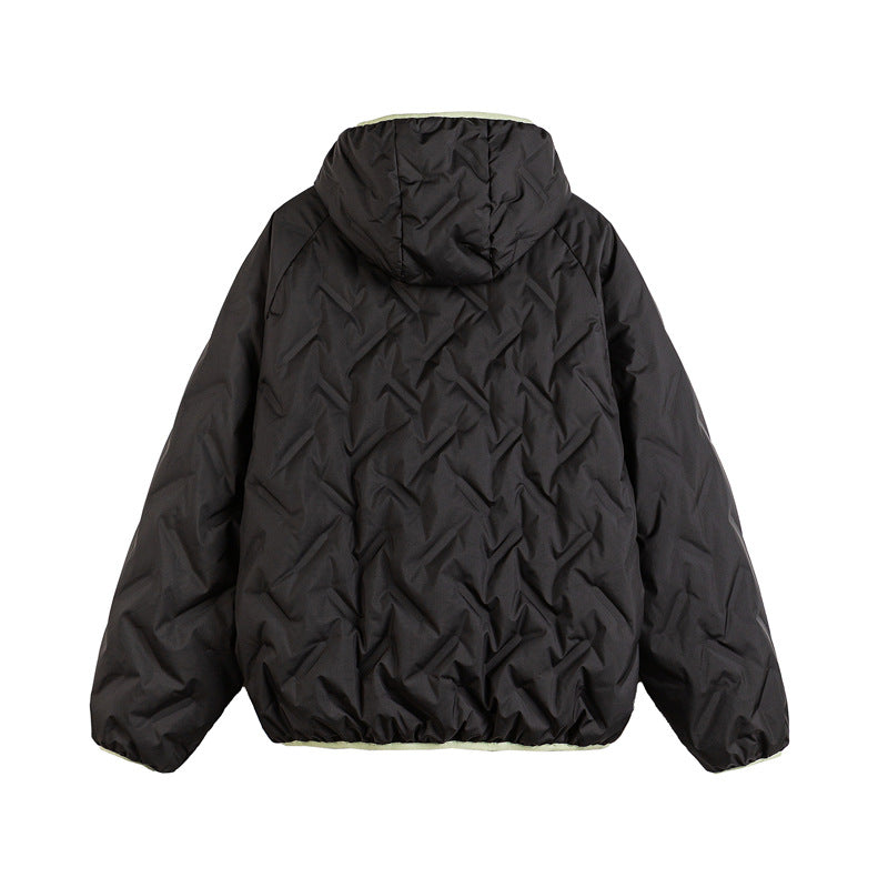 Unisex Wattierte Kapuzenjacke im Boxy-Schnitt mit kontrastkanten und elastischem Saum Drune