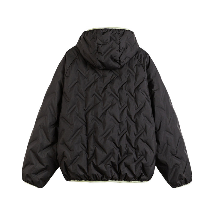 Unisex Wattierte Kapuzenjacke im Boxy-Schnitt mit kontrastkanten und elastischem Saum Drune