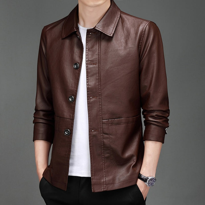 Herren Modische Echtlederjacke Drune