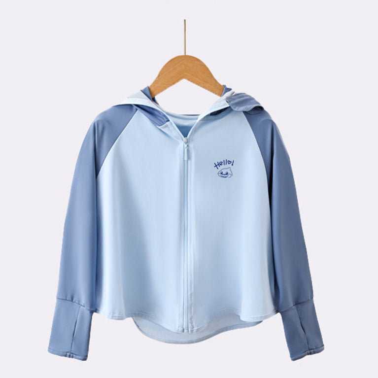 Mädchen leichte Sonnenjacke mit Kapuze Drune