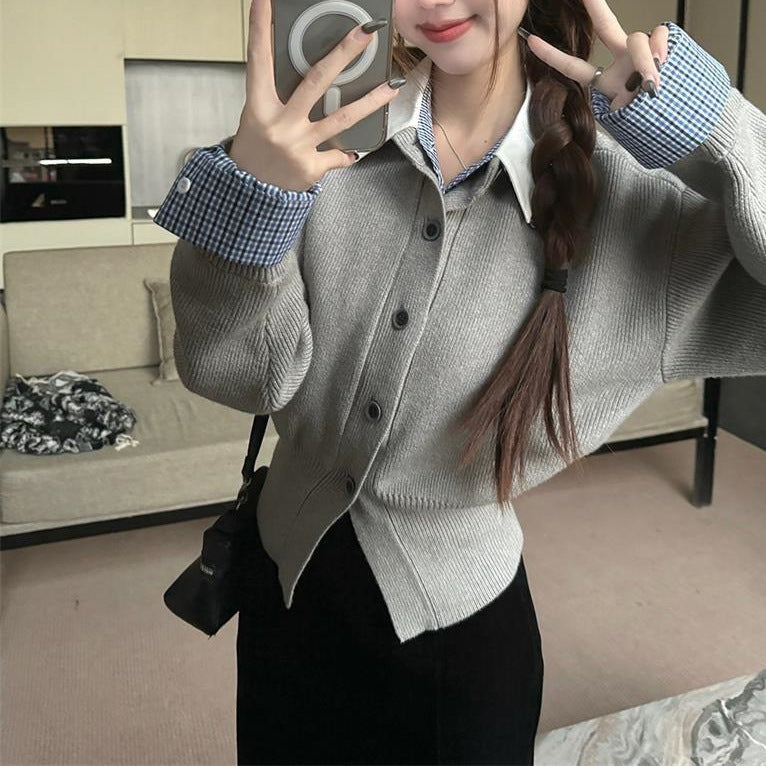 Damen Kuschelige Strickjacke mit klassischen Knopfdetails und lässigem Schnitt Drune