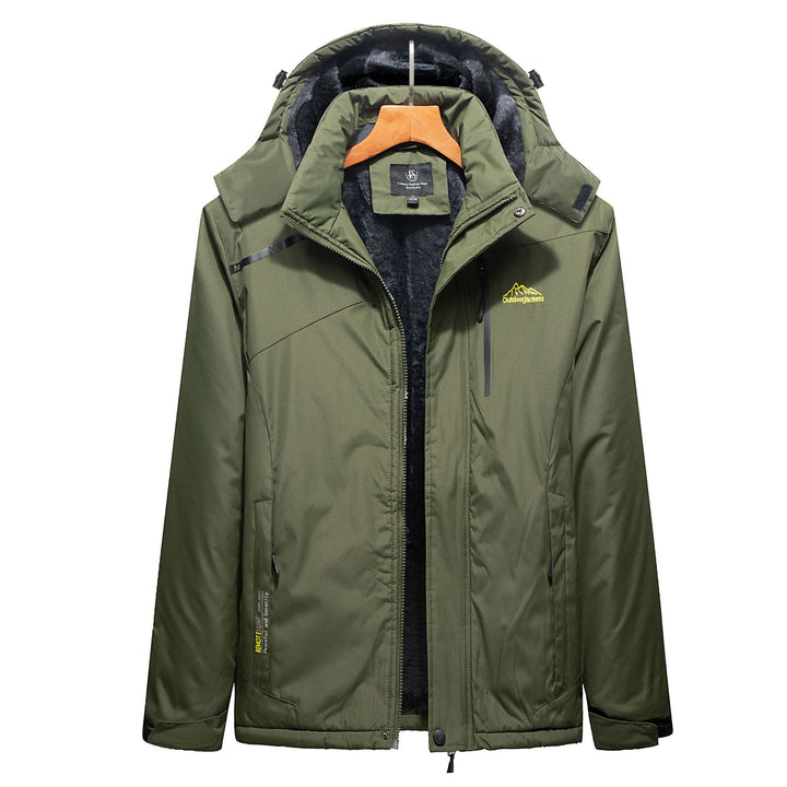 Herren Wasserabweisender Outdoorparka mit Teddyfutter, abnehmbarer Kapuze und Reißverschlusstaschen Drune