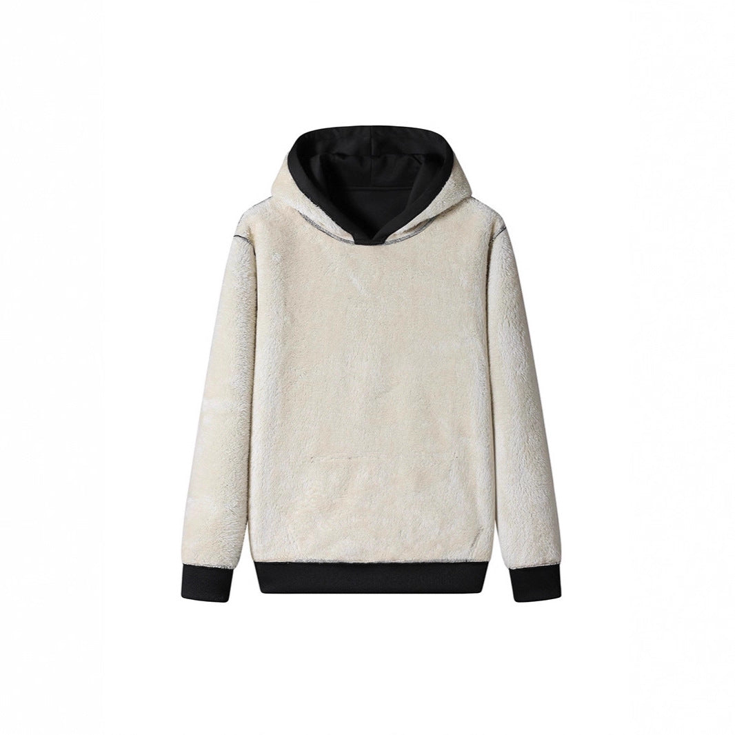 Herren Fleece-Kapuzenpullover mit Sherpa-Innenfutter und Kängurutasche Drune