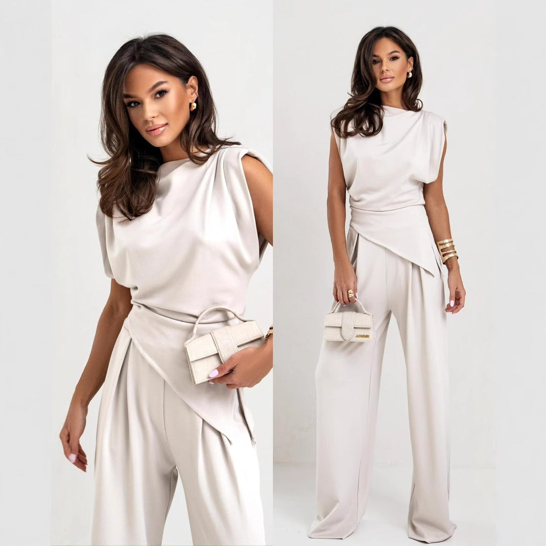 Damen eleganter Jumpsuit mit asymmetrischem Schnitt und hochmodernem Design Drune